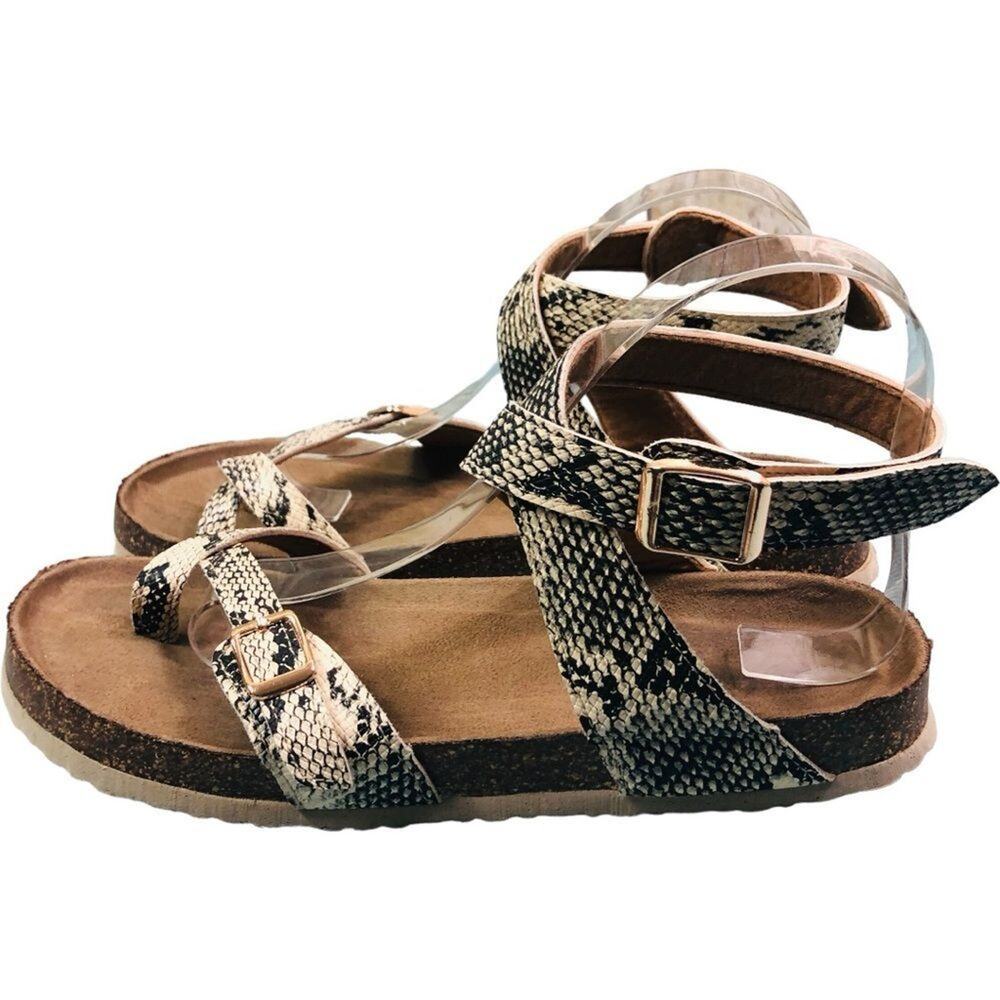 Outwoods Snakeskin Ankle Sandals - Picture 3 of 13